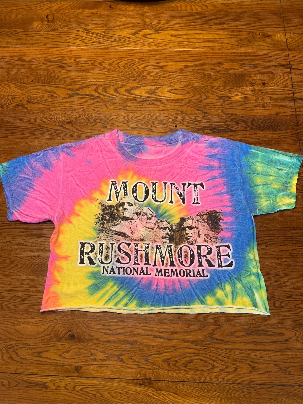 Mount Rushmore Tie-Dye Crop Tee